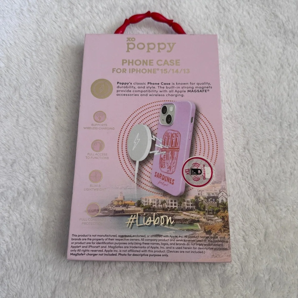 XO Poppy Lisbon Sardines MagSafe for iPhone 15 14 13 Case Pink NIP
